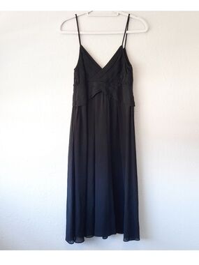 Theory Black Layna Black Silk Dress Size 4